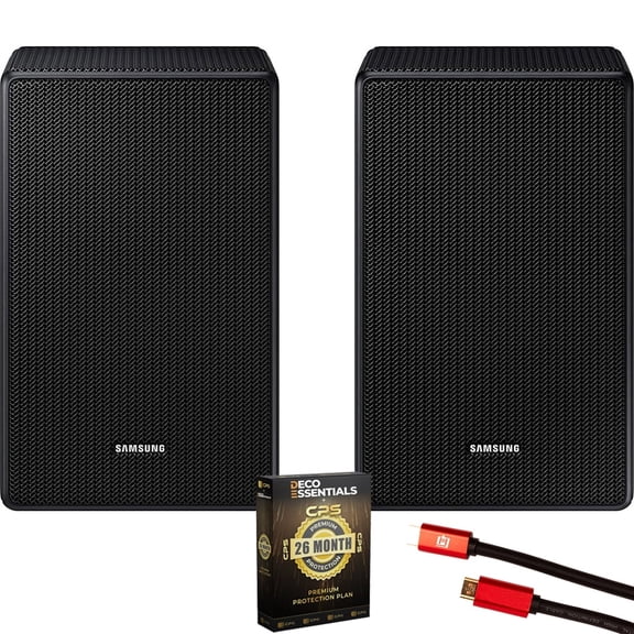 Samsung SWA-9500S/ZA Wireless Rear Speaker Kit with Dolby Atmos for Soundbar Surround Sound  Bundle with 4K HDMI Cable & Deco Essentials CPS Exclusive 26 Month Protection Pack (BEACH-CPS-26500)