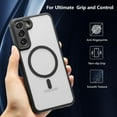 thumbnail image 5 of Magnetic for Samsung Galaxy S22 Case [Compatible with Magsafe] Slim Frosted Matte Case Cover Translucent Hard PC Back Military Drop Protection Phone Case for Girls&Boys,Black, 5 of 14