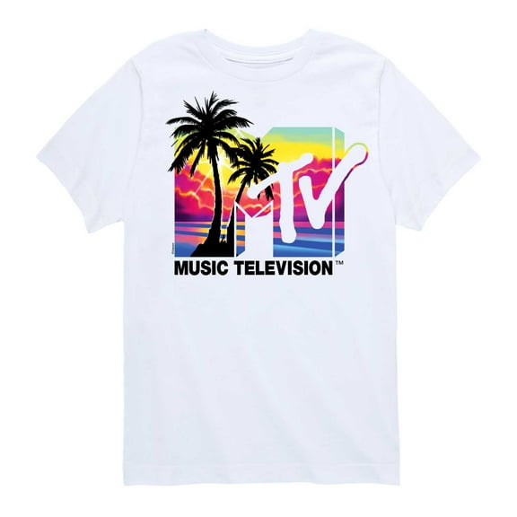 MTV Logo - Graffiti Beach Sunset - Toddler And Youth Short Sleeve Graphic T-Shirt