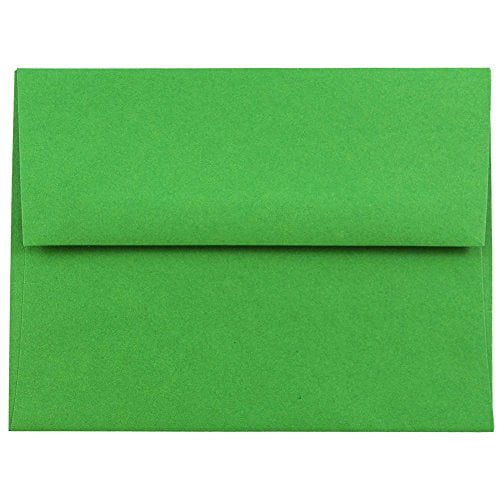 JAM PAPER A2 Colored Invitation Envelopes - 4 3/8 x 5 3/4 - Green Recycled - Bulk 250/Box