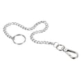 thumbnail image 1 of Unique Bargains 10' Stainless Steel Flat Keychain with Key Ring Clasp Clip, Silver, 1 of 5