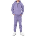 thumbnail image 3 of Abcomgle Boys 2 Piece Outfits Size 14-16 Fleece Half Zip Long Sleeve Sweatshirts and Athletic Jogger Winter Boys Tracksuit,7-8 Years,Light Purple, 3 of 9