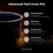 CUCKOO Micom Rice Cooker 6 Cup Uncooked / 12 Cup Cooked, Korean Fuzzy Logic Rice Cooker with Steam Tray, Versatile Food Steamer & Warmer with Non-Stick Inner Pot, Rice Maker, White (CR-0641F)