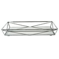 thumbnail image 3 of Home Details 11" x 15.75" Rectangular Geometric Mirrored Vanity Tray, Makeup Organizer, Chrome, 3 of 3