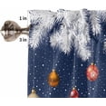 thumbnail image 3 of Blue Christmas Kitchen Curtains and Valances Set, Rod Pocket Curtains Tier Farmhouse Window Curtains 36 Inch Length, Winter White Pine Leaves Ball Snowflake 3 Piece Kitchen Curtains Set, 3 of 6
