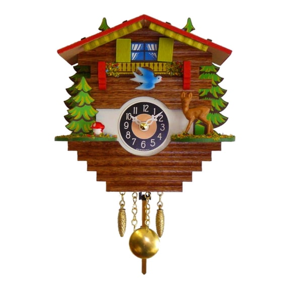Alexander Taron 6" Engstler Battery-Operated Mini Cuckoo Wall Clock with Music and Chimes