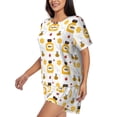 thumbnail image 2 of Picia Bees and Flowers Pajamas Sets for Women Soft Short-Sleeved Pjs with Lounge Shorts Two Piece Sleepwear-Medium, 2 of 9