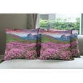 thumbnail image 6 of Ambesonne Landscape Throw Pillow Cover 4 Pack, Mountain Village Fall, 24", Pink Green, 6 of 7