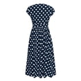 thumbnail image 5 of Gomelly Women Shirt Dress Button Dresses Elegant Sundress Ladies Midi Summer Sleeveless Navy Blue L, 5 of 6