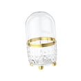 thumbnail image 4 of Organizador de escritorio con soporte para brochas de maquillaje giratorio de 360 ​​grados y múltiples compartimentos. transparente con tapa, 4 of 9