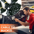 thumbnail image 3 of Nylon Universal Cable Tie Buckle, Nylon Cable Ties for Car, Self-Locking Nylon Zip Ties Holder, CableTies Tool 100 Pcs,100 * Cable Tie Buckle,Black, 3 of 7