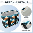 thumbnail image 4 of Abstract Overlapping Circles Reusable Grocery Bags with Handle Side Pocket Waterproof Shopping Portable Tote, 4 of 8