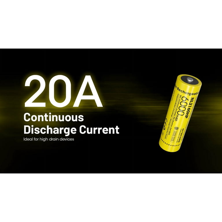 Nitecore NL2160HP 6000mAh Rechargeable 21700 Battery - Walmart.com