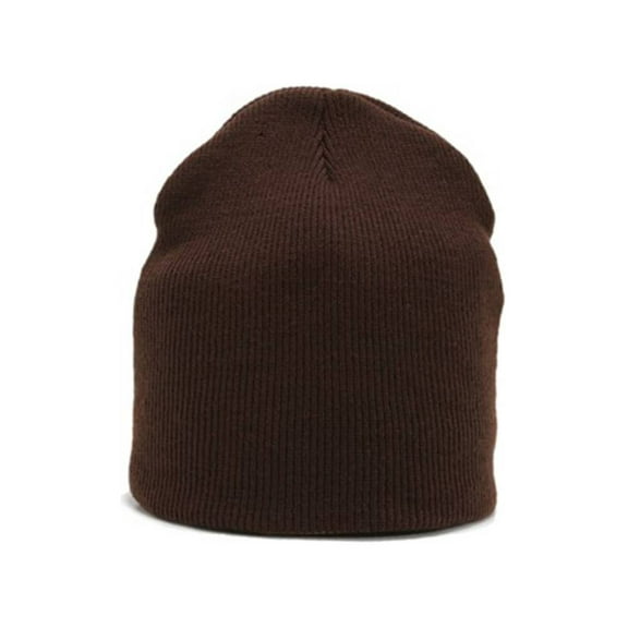 Solid Winter Plain Short Beanies - Brown