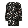 thumbnail image 4 of Sokhug 3/4 Sleeved Shirts Blouse Square Neck Pleated Floral Printed T-shirt Casual Tops for Women, 4 of 5
