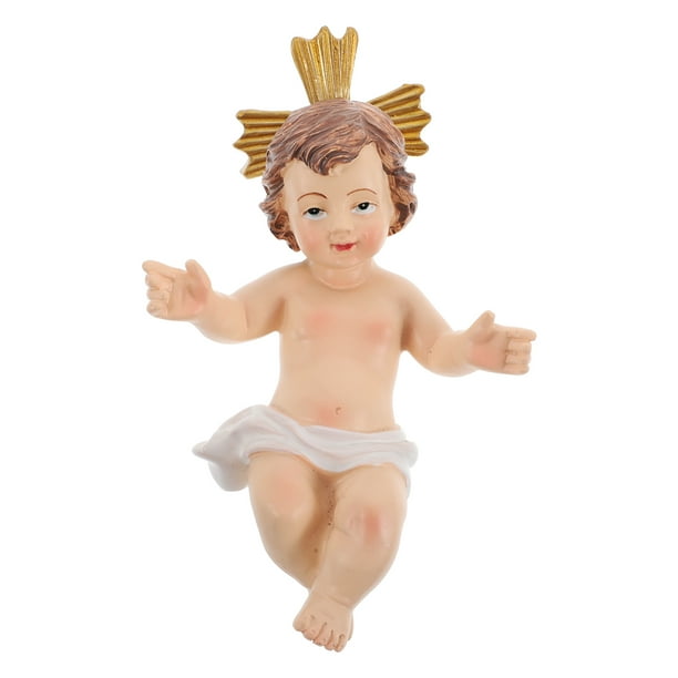 Figura de resina del Niño Jesús, estatua decorativa de Dios para escritorio de Navidad, adorno de Jesús, figura religiosa para decoración de habitación y oficina