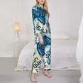thumbnail image 3 of Fuzoiu Game All Day Print Women's Long-Sleeved Pajama,Lounge Button Down Nightwear,Womens Notch Collar Pajama Set-Large, 3 of 7