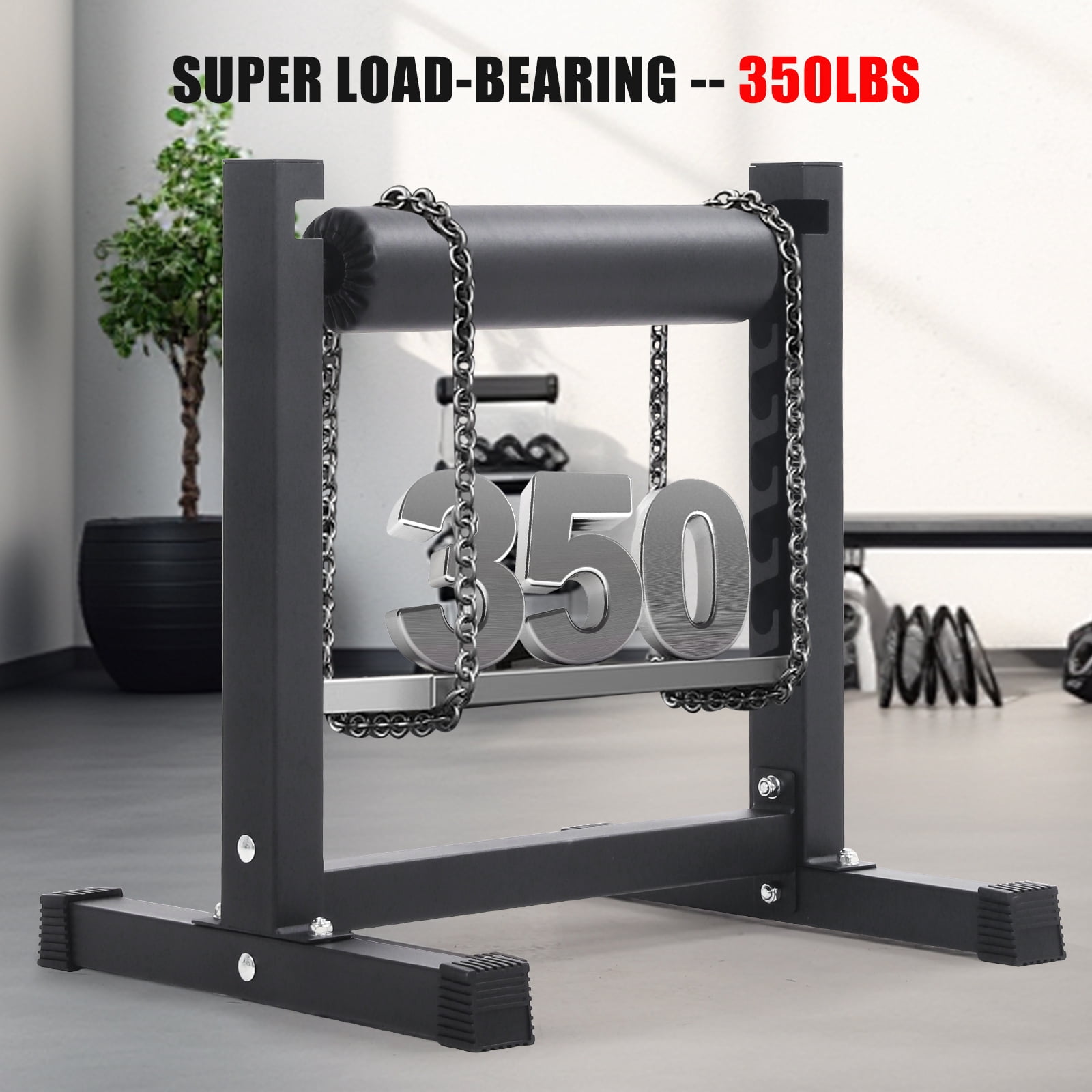 QinaQin Bulgarian Split Squat Stand, 7 Level Adjustable Single Leg Squat Rack with Wheels, 350 Lb Capacity for Home Gym