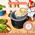 thumbnail image 2 of Beautiful 6-Cup Cooked, 3-Cup Uncooked Digital Electric Rice and Grain Cooker with Glass Lid and EverGood Ceramic Nonstick Coating, Black Sesame by Drew Barrymore, 2 of 12