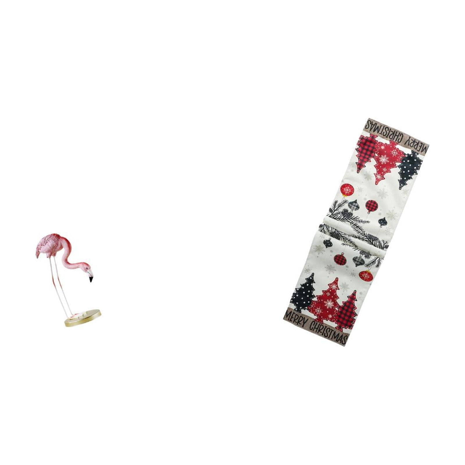 CoudarTitie Flamingo Resin Statue Bird Sculpture Home Decor Fireplace Modern Art Garden Figurine with Metal Stand for Yard Pond Flowerbed Christmas Table Runner D