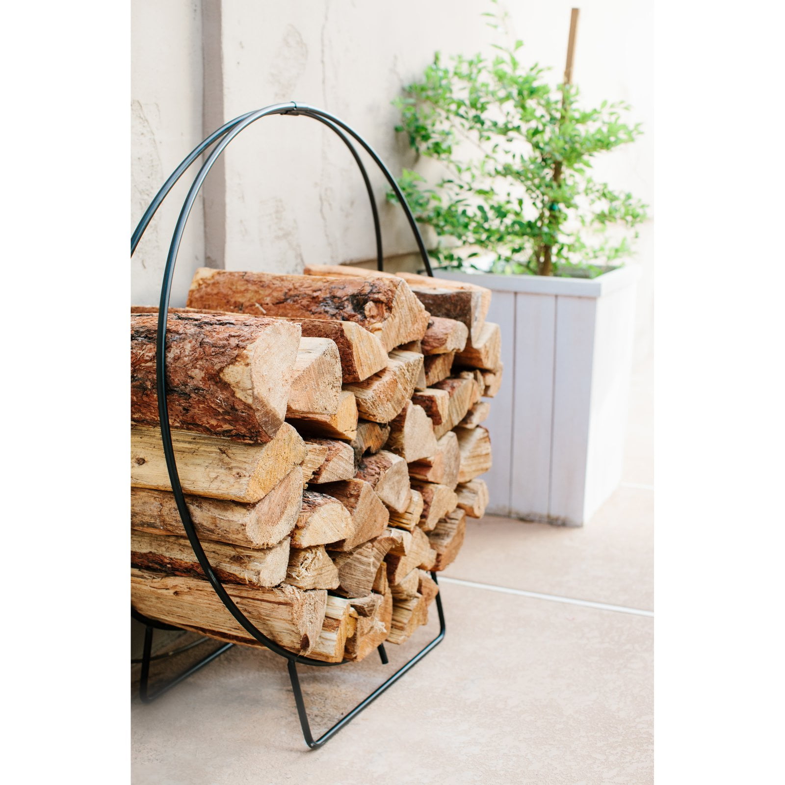 36inch Firewood Hoop Log Rack Stainless Steel Stock Fire Logs Holder