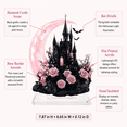 thumbnail image 2 of Pink Haunted Castle Moon 2D Acrylic Tabletop Decoration with Roses for Gothic Halloween Decor, 2 of 6