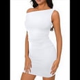 thumbnail image 3 of Vestidos de Verano Mini para Mujer 2025, Ajustados, con Hombros Descubiertos, Blancos, Talla L, 3 of 8