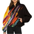 thumbnail image 1 of Chandails à Capuchon de Mode pour Femmes 2023 Mode Imprimée à Manches Longues Demi-Fermeture à Glissière Sans Capuche Col Montant Chandail à Capuchon 50 % de Rabais Liquidation Costumes Halloween/noël, 1 of 4
