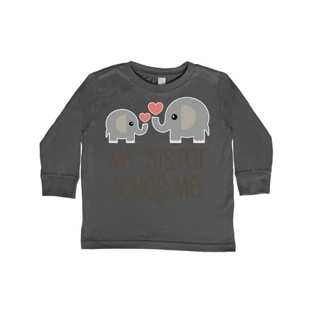 

Inktastic My Sister Loves Me Gift Toddler Boy or Toddler Girl Long Sleeve T-Shirt