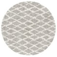 thumbnail image 2 of SAFAVIEH Berber Andrina Geometric Shag Area Rug, Light Gray/Cream, 6'7" x 6'7" Round, 2 of 12