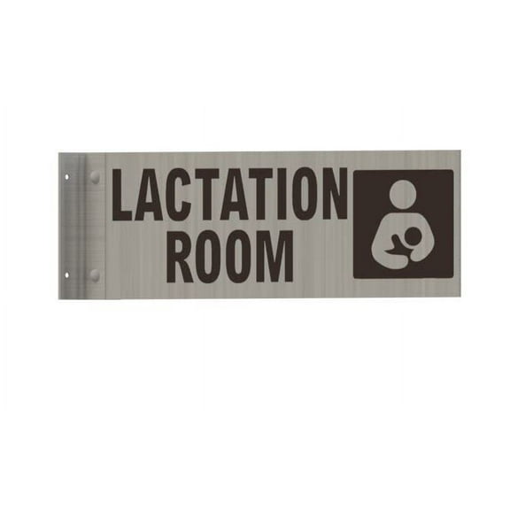 Lactation Room Sign -Two-Sided/Double Sided Projecting, Corridor and Hallway Sign (Aluminum, Silver, 4x12 Inch)-The Hallway Line(ref062022)