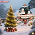 thumbnail image 2 of Stylish Metal Hanging Christmas Tree Wind Spinner - Festive Wireframe Design with Snowy Pines & Flowers for Garden Decor, 2 of 7