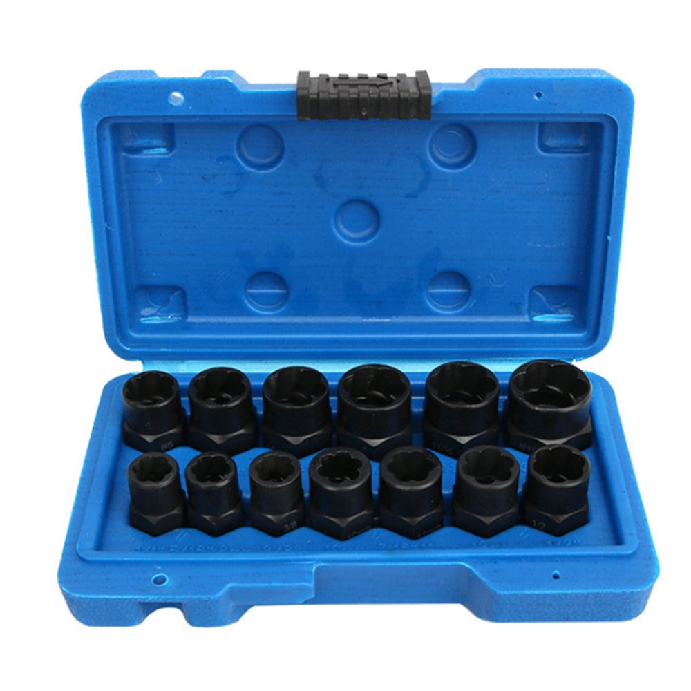 Romacci 13Pcs Nut Bolt Extractor Socket Set Damaged Rusted Bolt Removal Tools