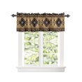 thumbnail image 2 of Kitchen Cafe Valance Curtain for Small Windows,Aztec Ethnic on Brown Rod Pocket Short Valances Southwest Indian Tribal Texture Window Treatment Panel for Living Room/Bedroom/Bathroom,42x18in, 2 of 9