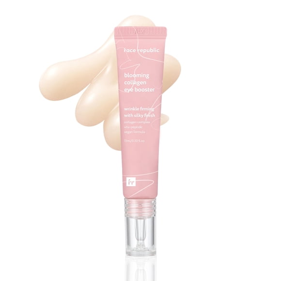 Face Republic Potenciador de ojos de colágeno floreciente 15 ml 0,50 fl oz | Crema para ojos para el cuidado de las arrugas | Nutritivo Reafirmante Suavizado | Vita-péptido de colágeno | Piel firme y