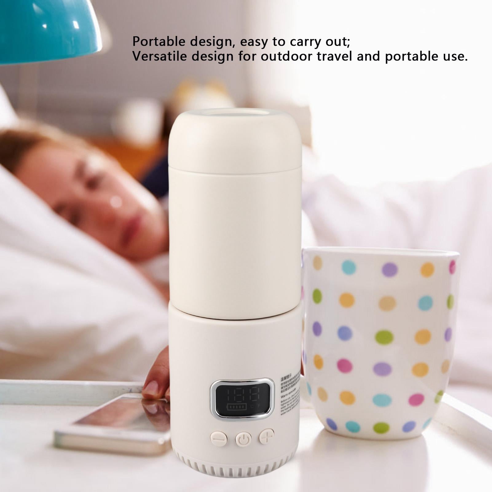 Yajisi Portable Electric Travel Kettle 400ml / 13.5 oz Cordless Heating Water Bottle with 10000mAh Battery Constant Temperature Control for Baby Milk Preparation and Outdoor Travel