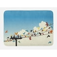 thumbnail image 1 of Colorful Bath Mat, Animal Theme Silhouettes of Colorful Birds Roosting on Telegraph Wires Pattern, Non-Slip Plush Mat Bathroom Kitchen Laundry Room Decor, 29.5 X 17.5 Inches, Multicolor, Ambesonne, 1 of 2
