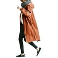 thumbnail image 3 of WTOBBY Women's Solid Color Mid-Length Hooded Rain Jacket for Outdoor Sports, Waterproof Windproof Design for Active Lifestyle,Orange S, 3 of 6