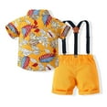 thumbnail image 2 of Uccdoo 2Pcs Kids Toddler Boys Short Sleeve Shirt Tops+ Shorts Baby Summer Beachwear Outfit Set 1-6T, 2 of 8