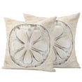 thumbnail image 6 of Sand Dollar Coastal Outdoor Pillow Covers 20x20 Inch Throw Pillow Covers Set of 2 Waterproof Decorative Pillow Cases Summer Beach Beige Sea Cushion Covers for Patio Furniture Garden Couch Sofa, 6 of 8