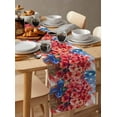thumbnail image 6 of 4th of July Flower Table Runner Cotton Linen 72 Inch Holiday Dresser Scarves, Poppy Patriotic Red Blue USA Flag Tablerunner for Kitchen Coffee Dining Bedroom Living Room Dinner Scarf Décor 13''x72'', 6 of 9