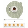 thumbnail image 6 of 13 Inch Round Placemats Set of 4, Sage Green Geometric Non Slip Heat Insulation PP Table Mats, Minimalism Solid Color Striped Lines Washable Place Mats for Kitchen Dining Party Table Decor, 6 of 7