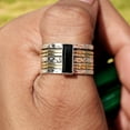 thumbnail image 5 of Black Onyx Ring 925 Sterling Silver Ring Two Tone Spinner Ring Handmade Ring Wide Band Ring Meditation Band Spinning Band Thumb Rings Wedding Gift Ring || Ali Baba Jewellery, 5 of 5