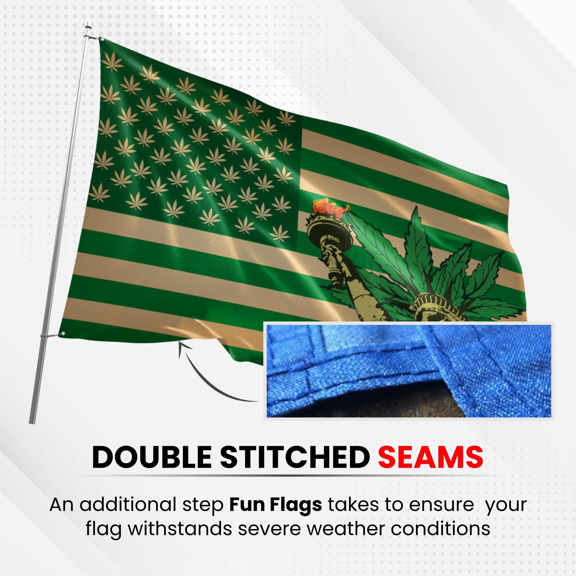 Blazing Buddies Liberty Pot Flag - Durable and Weather Resistant Beach Flags, Vibrant Color Funny Banner, 3x5 Indoor And Outdoor Flag, Yard Lawn Outdoor Decor