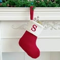 thumbnail image 2 of geerera Knit Christmas Stockings with Initials, 3.9"X5.5" Small Embroidered Letter Stocking Decorations for Family Holiday Season Decor and Xmas Tree Fireplace(S), 2 of 6