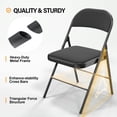 thumbnail image 3 of Ktaxon 4 Pack Folding Chairs Foldable Event Chairs with Metal Frame and Soft Fabric Cushion and Back Wedding Party Black, 3 of 9