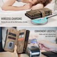 thumbnail image 4 of CaseMe Case for Google Pixel 11 Pro XL Wallet Case for Women Men, Fashion Durable PU Leather Magnetic Flip Lanyard Strap Wristlet 10-Card Holder Zipper Wallet Phone Case,Brown, 4 of 8