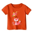 thumbnail image 1 of TZEWGL Hauts pour Enfants Imprimé Graphique Col Rond Manches Courtes Ample pour Filles Garçons Taille 1-2T, 1 of 4