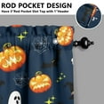 thumbnail image 3 of Halloween Aesthetic Kitchen Curtains Set of 2, Featuring Pumpkin and Black Cat Illustration, Semi-Sheer Window Panels 27.5x36in(70x90cm) Kitchen Curtains, 3 of 4