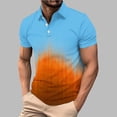 thumbnail image 2 of IhhxPro Men's Short Sleeve Gradient Collared Shirt with Button Detail Fashion Casual Summer Slim Fit Cotton Office Golf S-4XL, 2 of 6